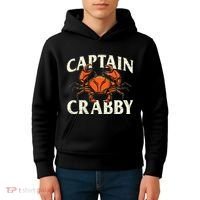 Captain Crabby Crustacean Crabber Crabbing Seafood Lover Kids Hoodie thumb 4