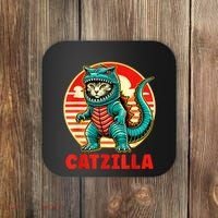Cat Catzilla Cat Mom Cat Dad Coaster thumb 0