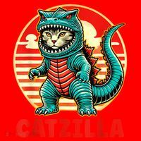 Cat Catzilla Cat Mom Cat Dad Santa Hat thumb 1