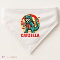 Cat Catzilla Cat Mom Cat Dad USA-Made Doggie Bandana thumb 0