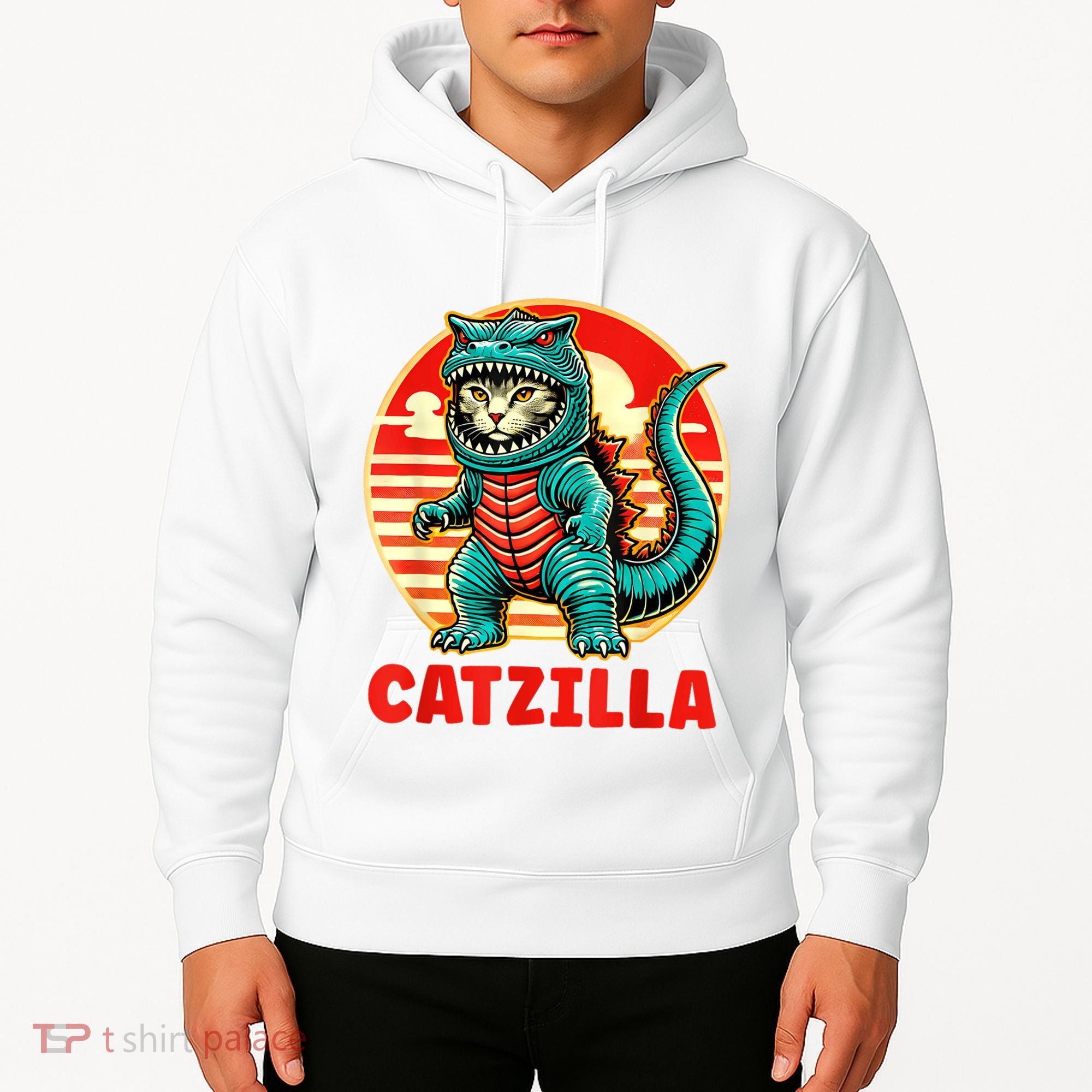Cat Catzilla Cat Mom Cat Dad Hoodie