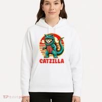 Cat Catzilla Cat Mom Cat Dad Hoodie thumb 5