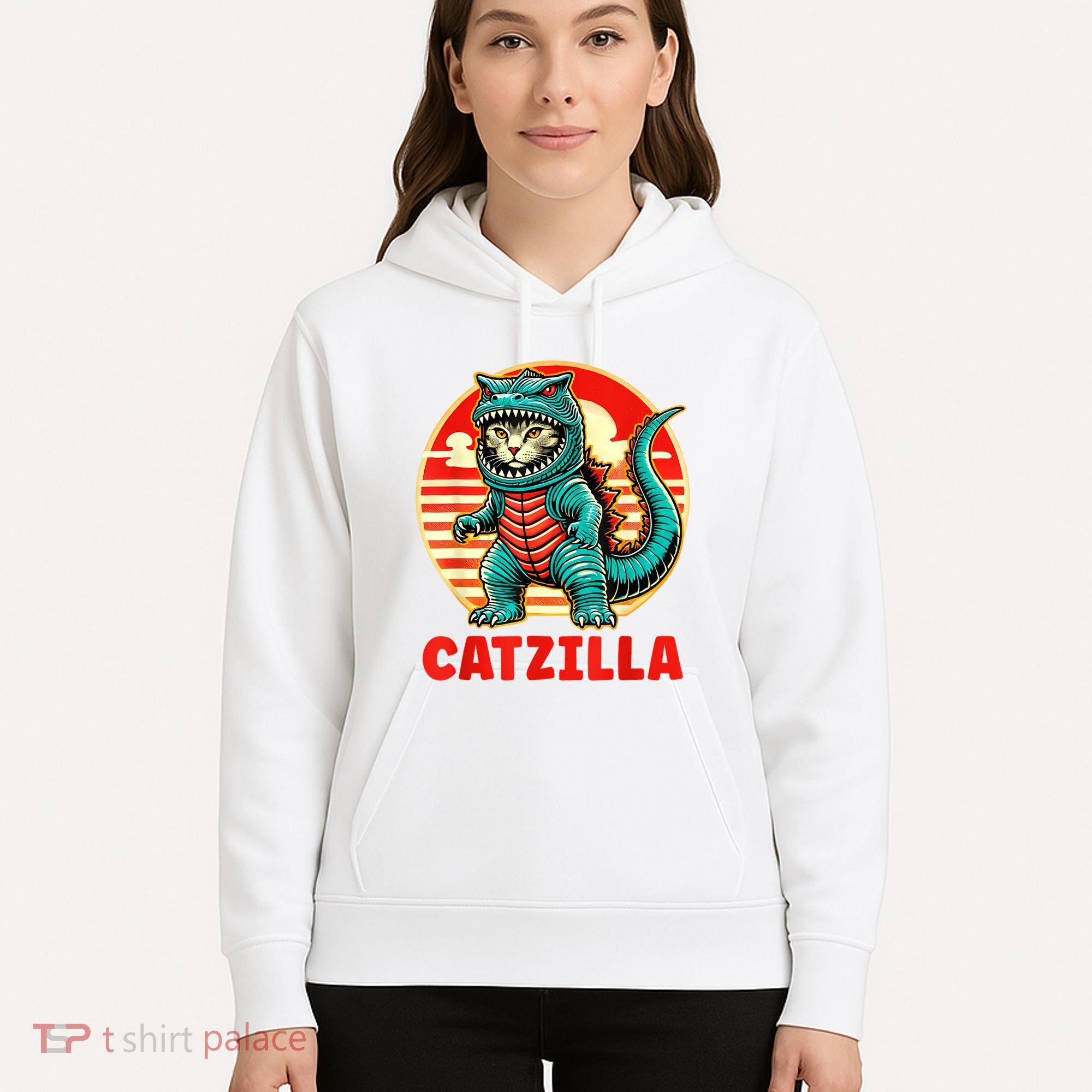 Cat Catzilla Cat Mom Cat Dad Hoodie