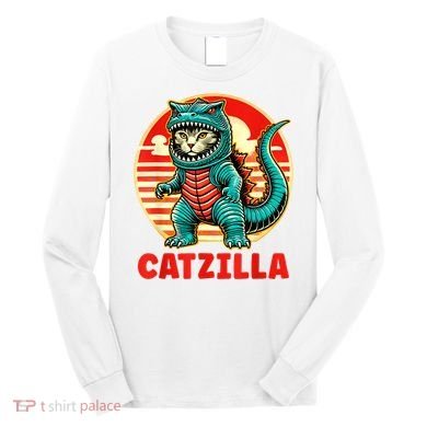 Cat Catzilla Cat Mom Cat Dad Long Sleeve Shirt