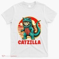 Cat Catzilla Cat Mom Cat Dad T-Shirt thumb 0