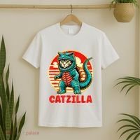 Cat Catzilla Cat Mom Cat Dad T-Shirt thumb 2