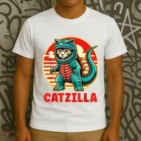 Cat Catzilla Cat Mom Cat Dad T-Shirt thumb 3