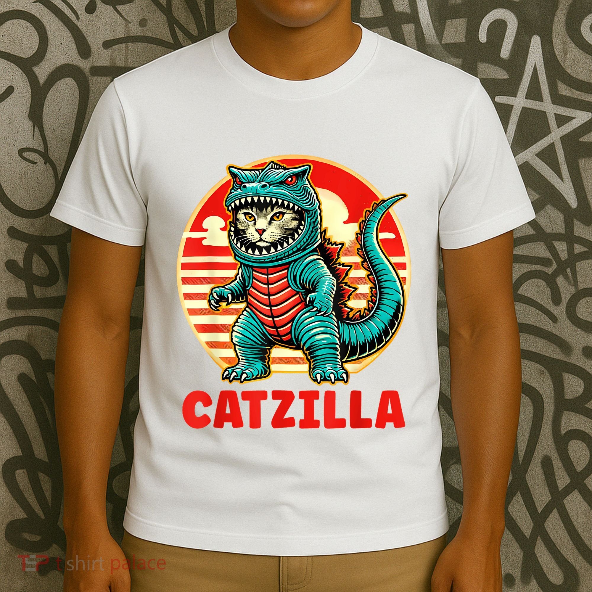 Cat Catzilla Cat Mom Cat Dad T-Shirt