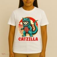 Cat Catzilla Cat Mom Cat Dad T-Shirt thumb 4