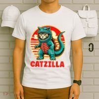 Cat Catzilla Cat Mom Cat Dad T-Shirt thumb 6