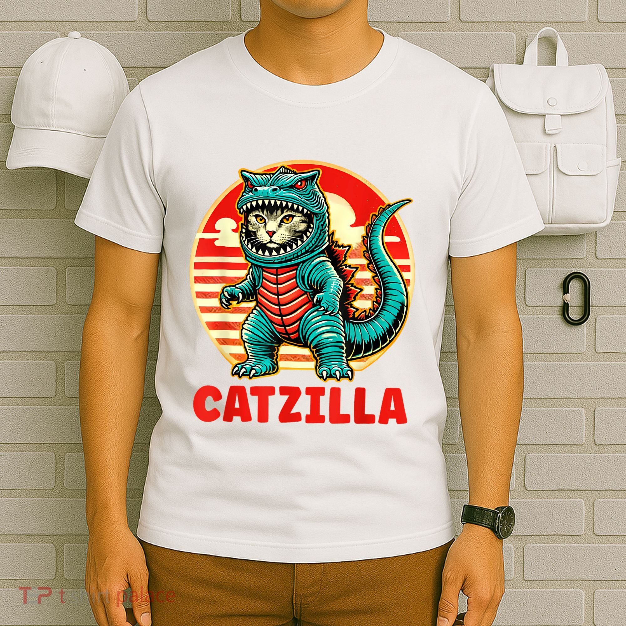 Cat Catzilla Cat Mom Cat Dad T-Shirt