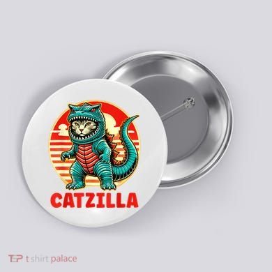 Cat Catzilla Cat Mom Cat Dad Button