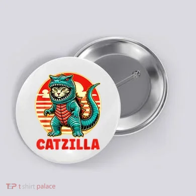 Cat Catzilla Cat Mom Cat Dad Button