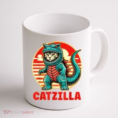 Cat Catzilla Cat Mom Cat Dad Coffee Mug back