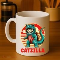 Cat Catzilla Cat Mom Cat Dad Coffee Mug thumb 4