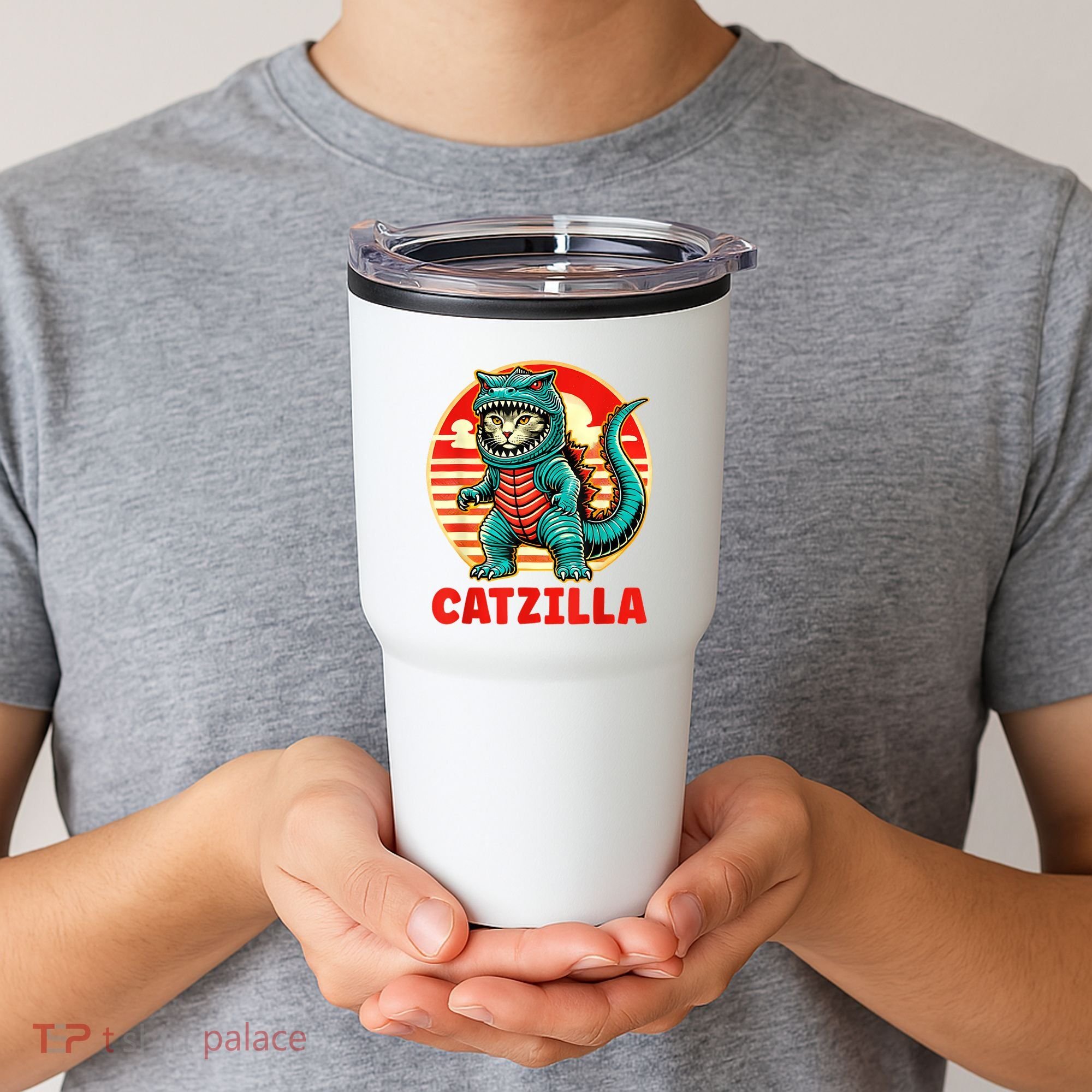 Cat Catzilla Cat Mom Cat Dad Tumbler