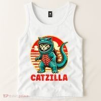 Cat Catzilla Cat Mom Cat Dad Tank Top thumb 2