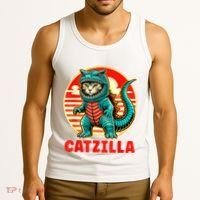 Cat Catzilla Cat Mom Cat Dad Tank Top thumb 3