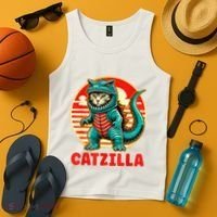Cat Catzilla Cat Mom Cat Dad Tank Top thumb 4