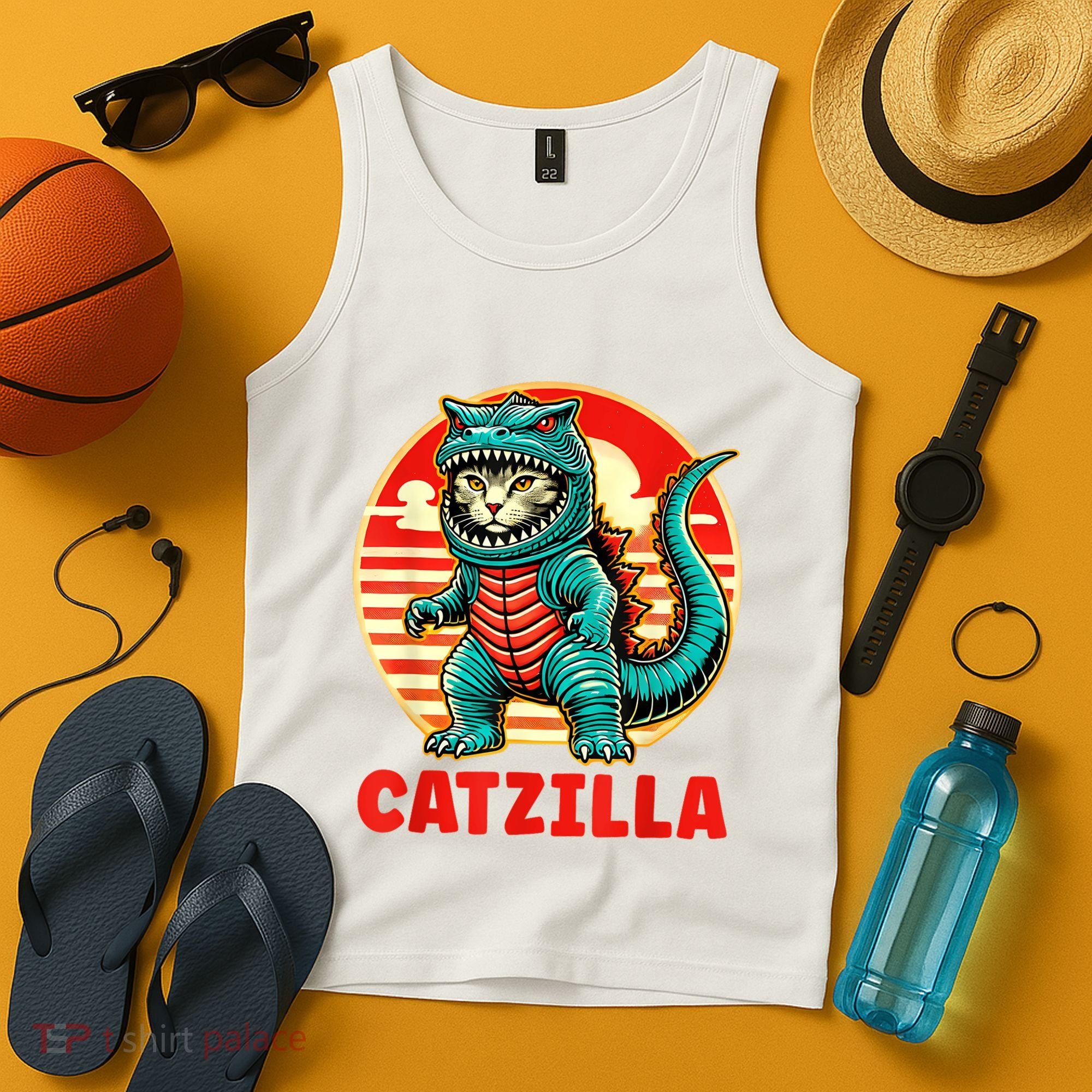 Cat Catzilla Cat Mom Cat Dad Tank Top