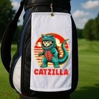 Cat Catzilla Cat Mom Cat Dad Golf Towel thumb 2