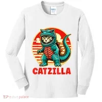 Cat Catzilla Cat Mom Cat Dad Kids Long Sleeve Shirt thumb 0