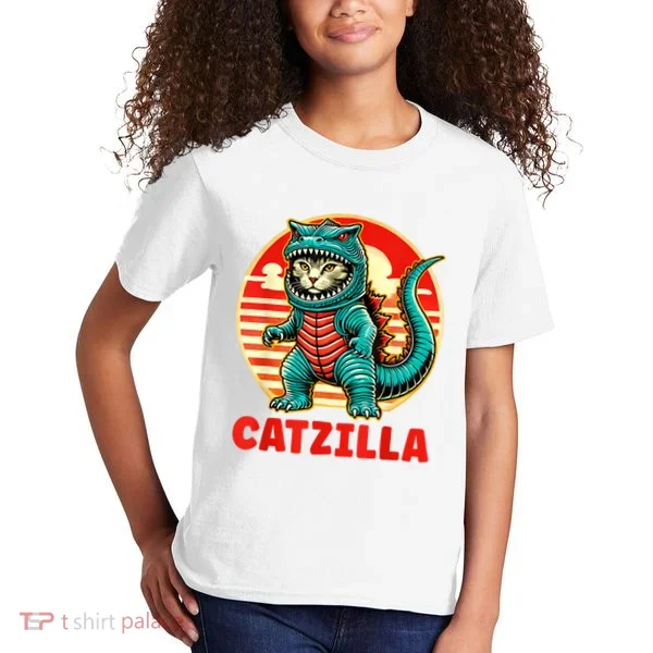 Cat Catzilla Cat Mom Cat Dad Kids T-Shirt