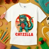 Cat Catzilla Cat Mom Cat Dad Kids T-Shirt thumb 3