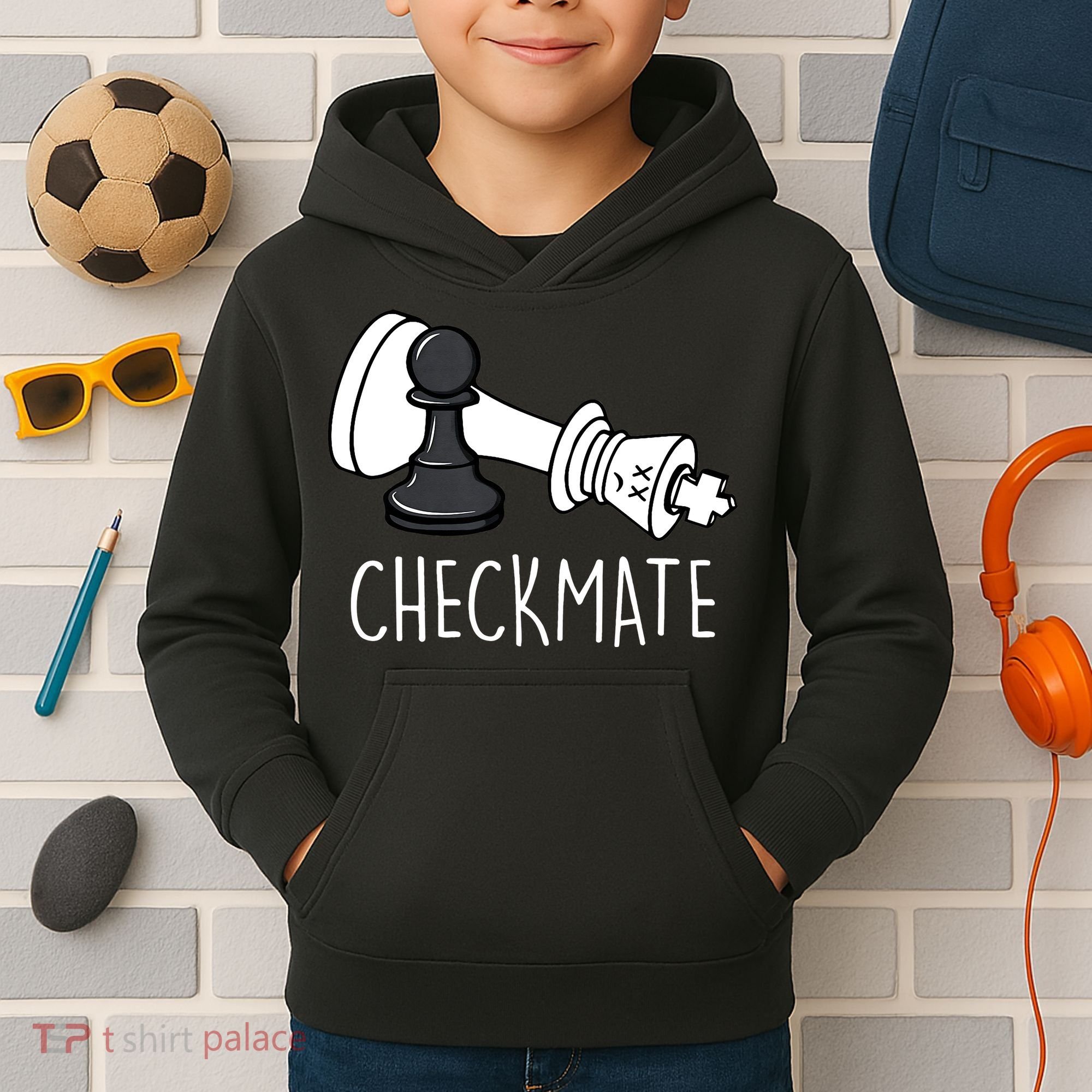Chess Checkmate Chess Player King Pawn Kids Hoodie