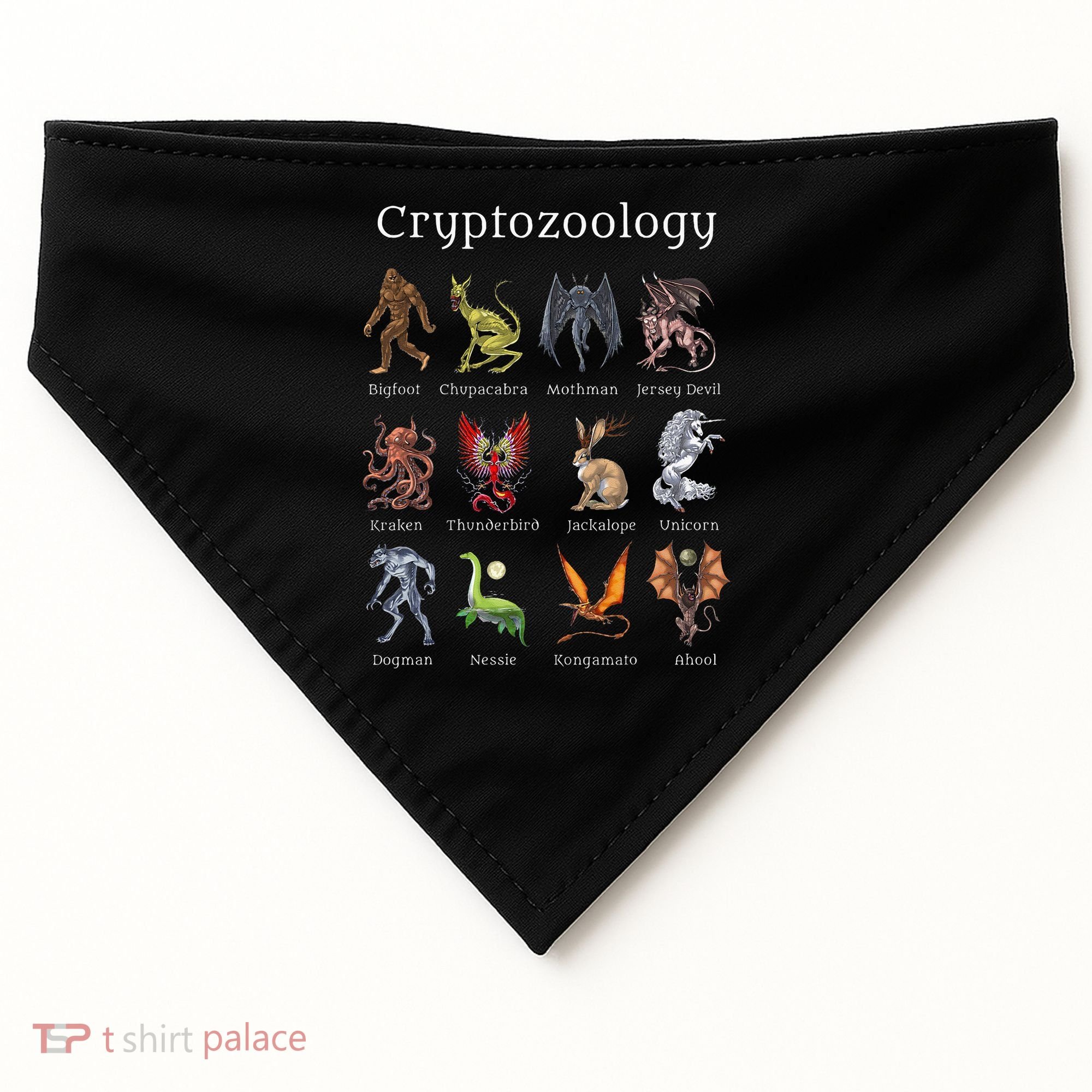Cryptozoology Cryptid Creatures Fantasy Mythical Monsters USA-Made Doggie Bandana