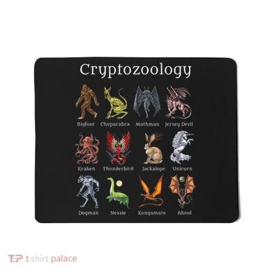 Cryptozoology Cryptid Creatures Fantasy Mythical Monsters Mousepad