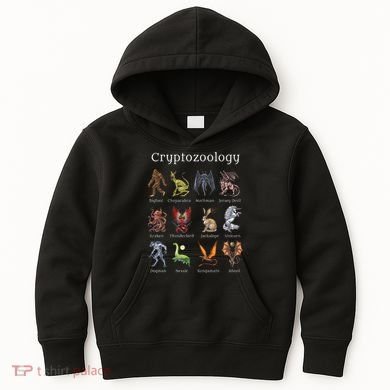 Cryptozoology Cryptid Creatures Fantasy Mythical Monsters Kids Hoodie