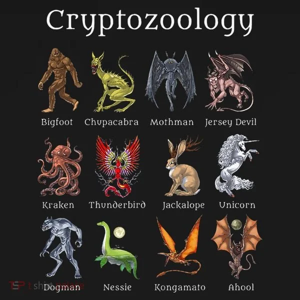 Cryptozoology Cryptid Creatures Fantasy Mythical Monsters Kids Long Sleeve Shirt