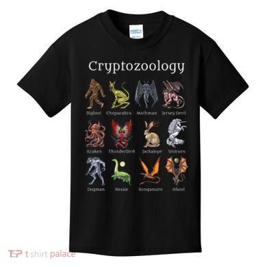 Cryptozoology Cryptid Creatures Fantasy Mythical Monsters Kids T-Shirt