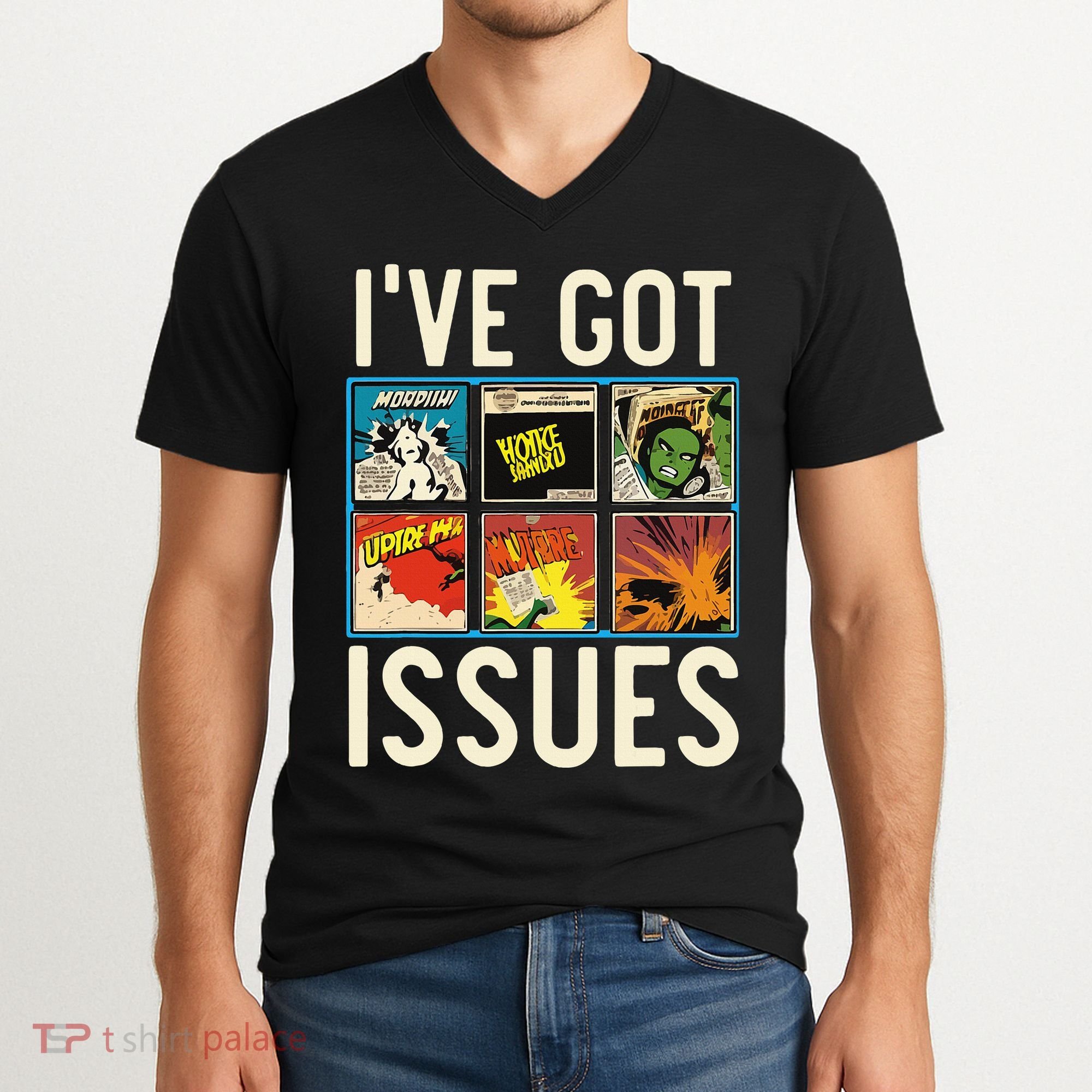 Comic Collector Comic Reader Reading Comic Books V-Neck T-Shirt