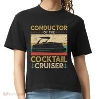 Conductor Cocktail Cruiser Pontooning Pontoon Boat Captain Comfort Colors Boxy T-Shirt thumb 0