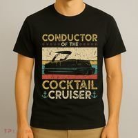 Conductor Cocktail Cruiser Pontooning Pontoon Boat Captain T-Shirt thumb 3