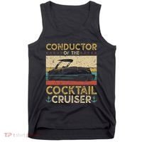 Conductor Cocktail Cruiser Pontooning Pontoon Boat Captain Tank Top thumb 0