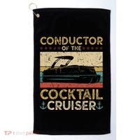 Conductor Cocktail Cruiser Pontooning Pontoon Boat Captain Golf Towel thumb 0