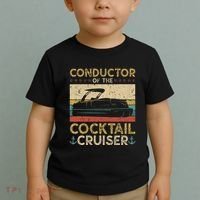 Conductor Cocktail Cruiser Pontooning Pontoon Boat Captain Toddler T-Shirt thumb 2