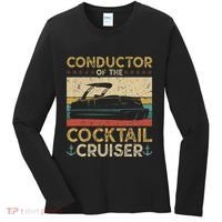 Conductor Cocktail Cruiser Pontooning Pontoon Boat Captain Women's Long Sleeve Shirt thumb 0