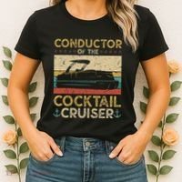 Conductor Cocktail Cruiser Pontooning Pontoon Boat Captain Women's T-Shirt thumb 2