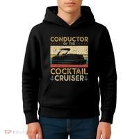 Conductor Cocktail Cruiser Pontooning Pontoon Boat Captain Kids Hoodie thumb 4