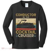 Conductor Cocktail Cruiser Pontooning Pontoon Boat Captain Kids Long Sleeve Shirt thumb 0