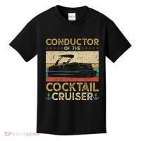 Conductor Cocktail Cruiser Pontooning Pontoon Boat Captain Kids T-Shirt thumb 0