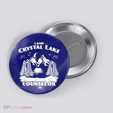 Camp Camping Crystal Lake Counselor Vintage Horror Lover Gift Button