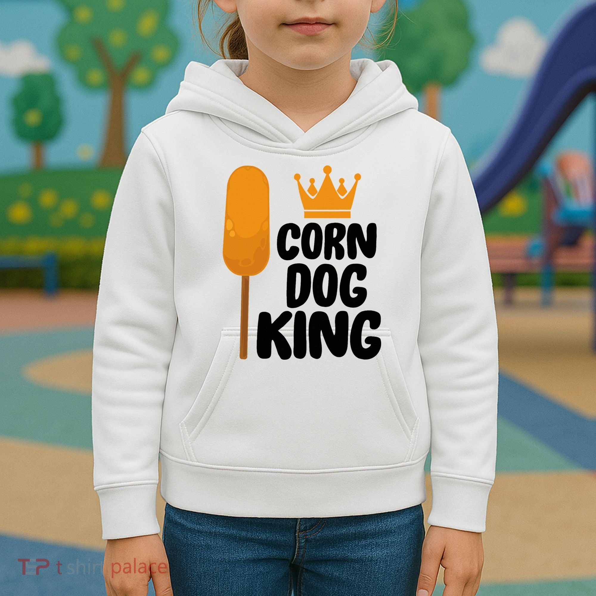 Corndog Costume  Corn Dog King  Kids Hoodie