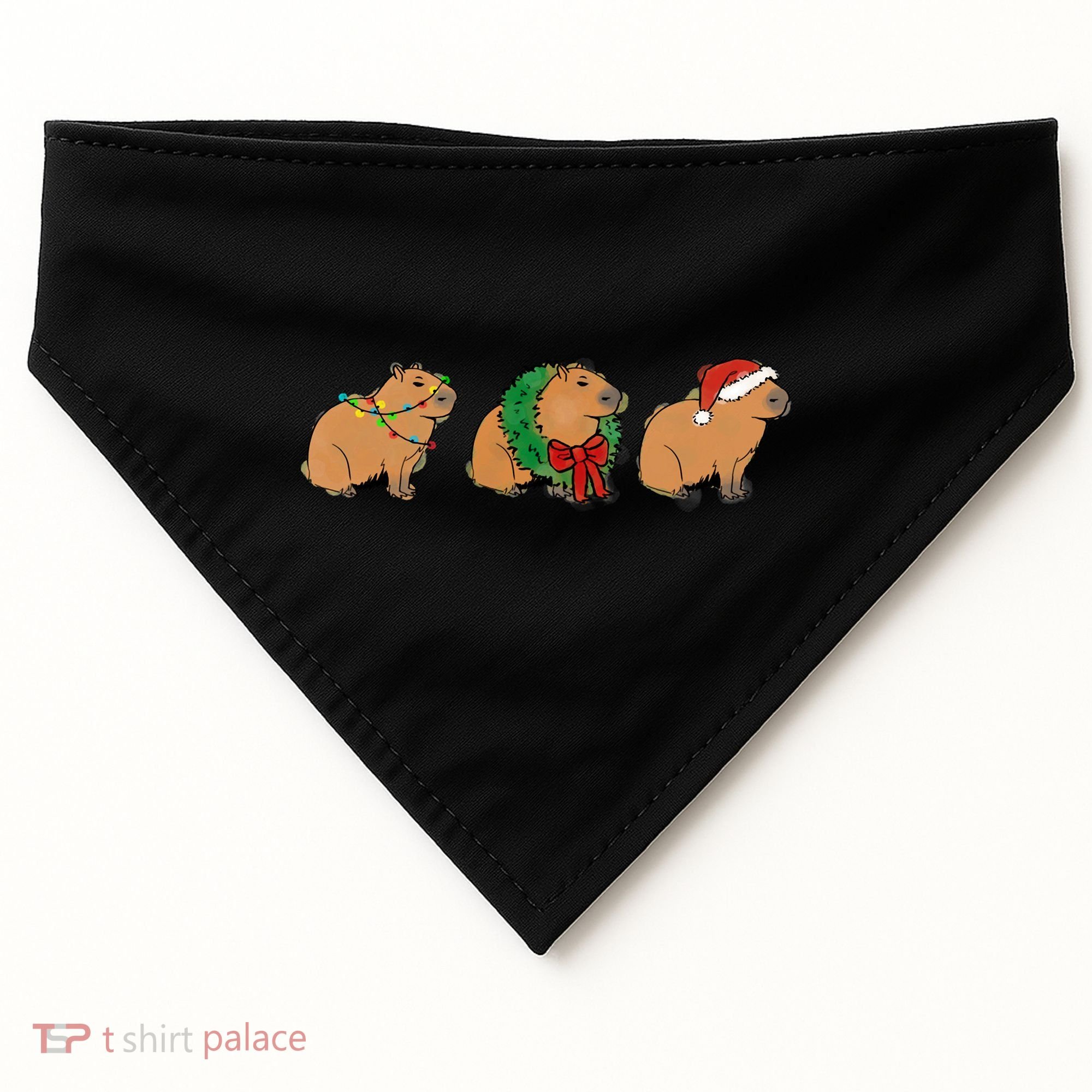 Christmas Capybara Classic USA-Made Doggie Bandana