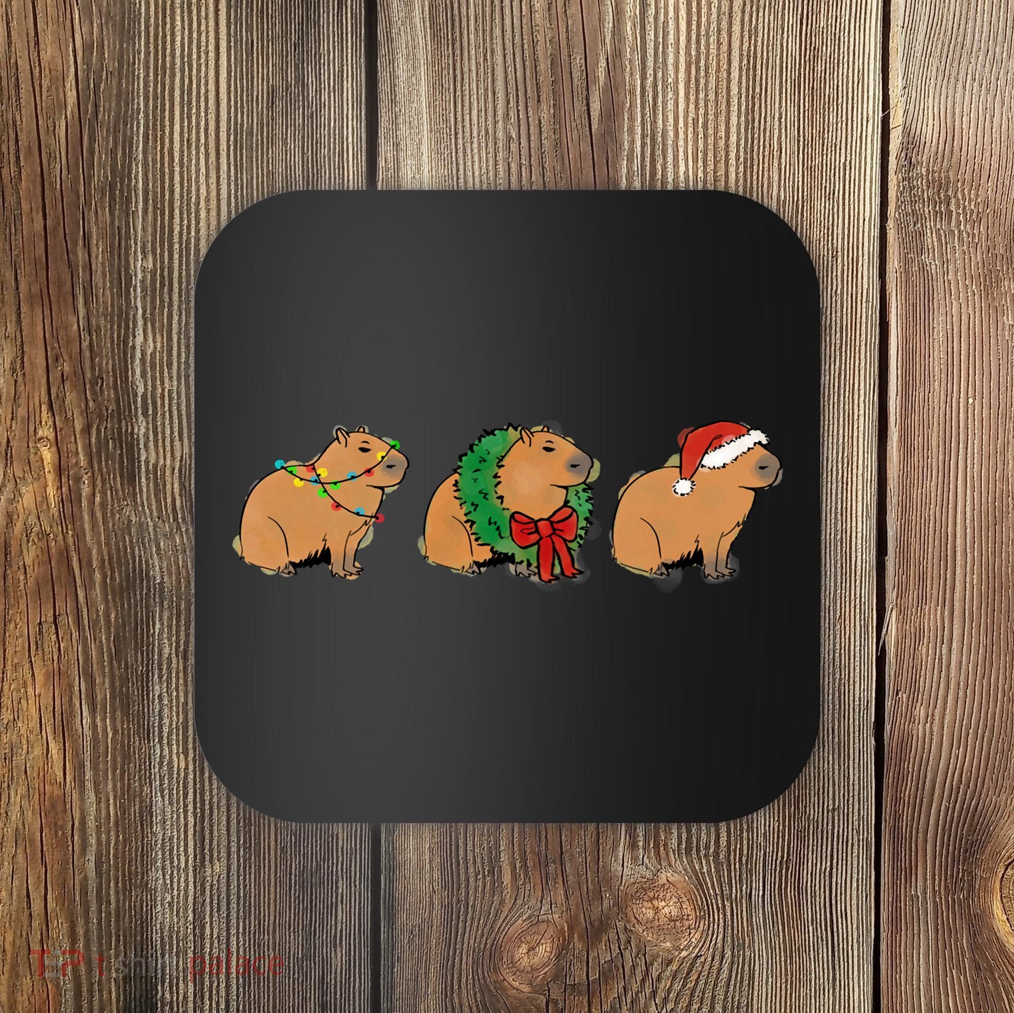 Christmas Capybara Classic Coaster