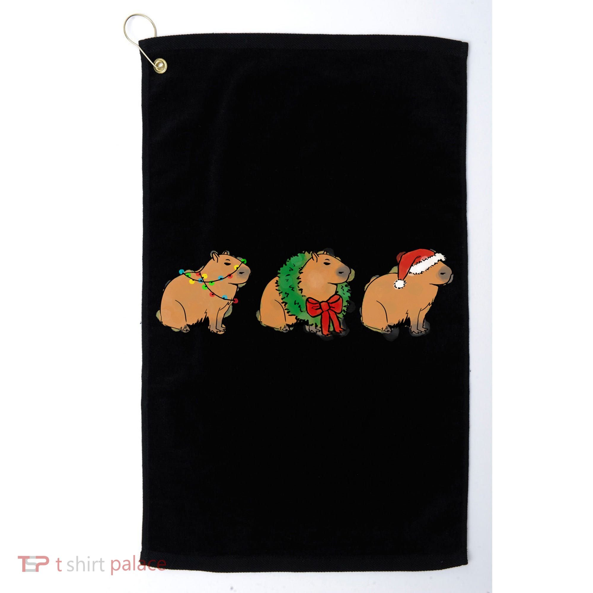 Christmas Capybara Classic Golf Towel